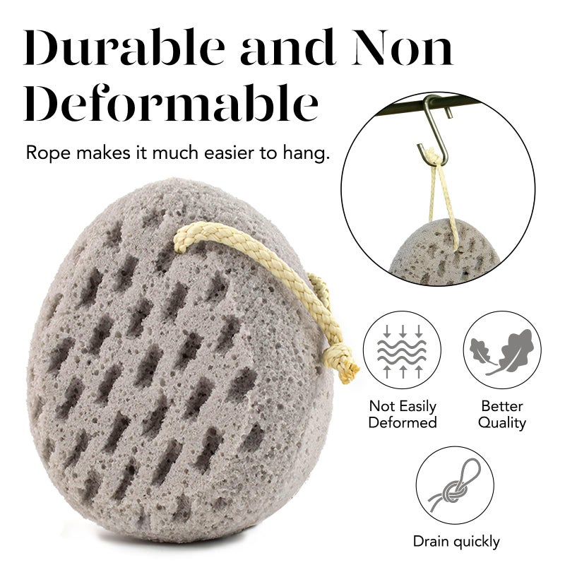 BAIMEI Bath Sponge  Sponge Loofah Body Scrubber  Shower Pouf Cleaning Loofahs Sponge  Shower Use Sponge (Pink Grey) - Image 4